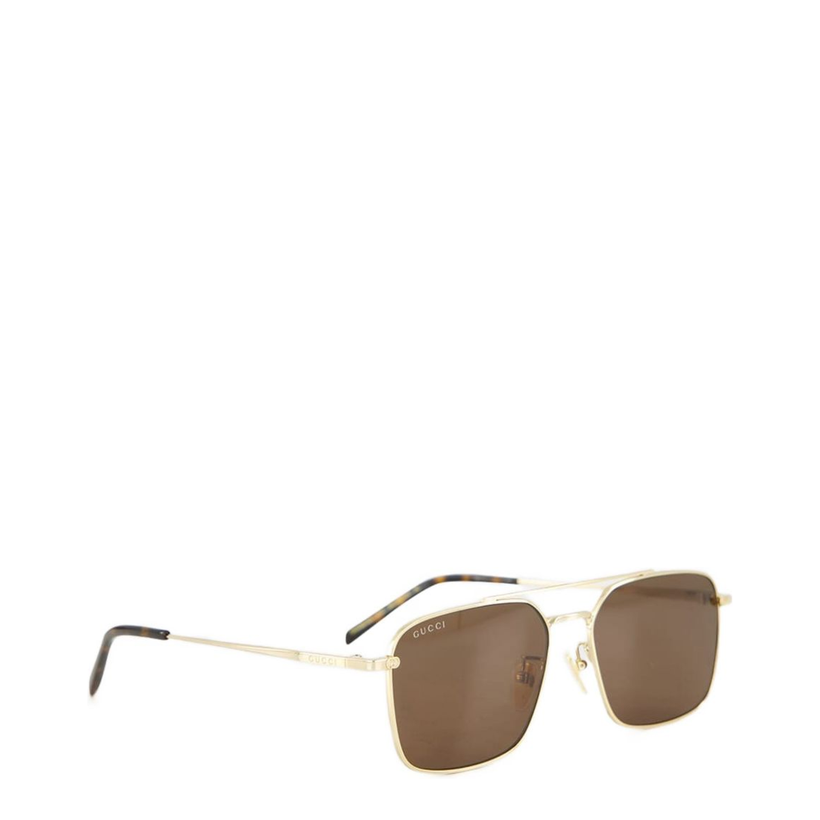 Low Nose Bridge Fit Sunglasses in Light Gold