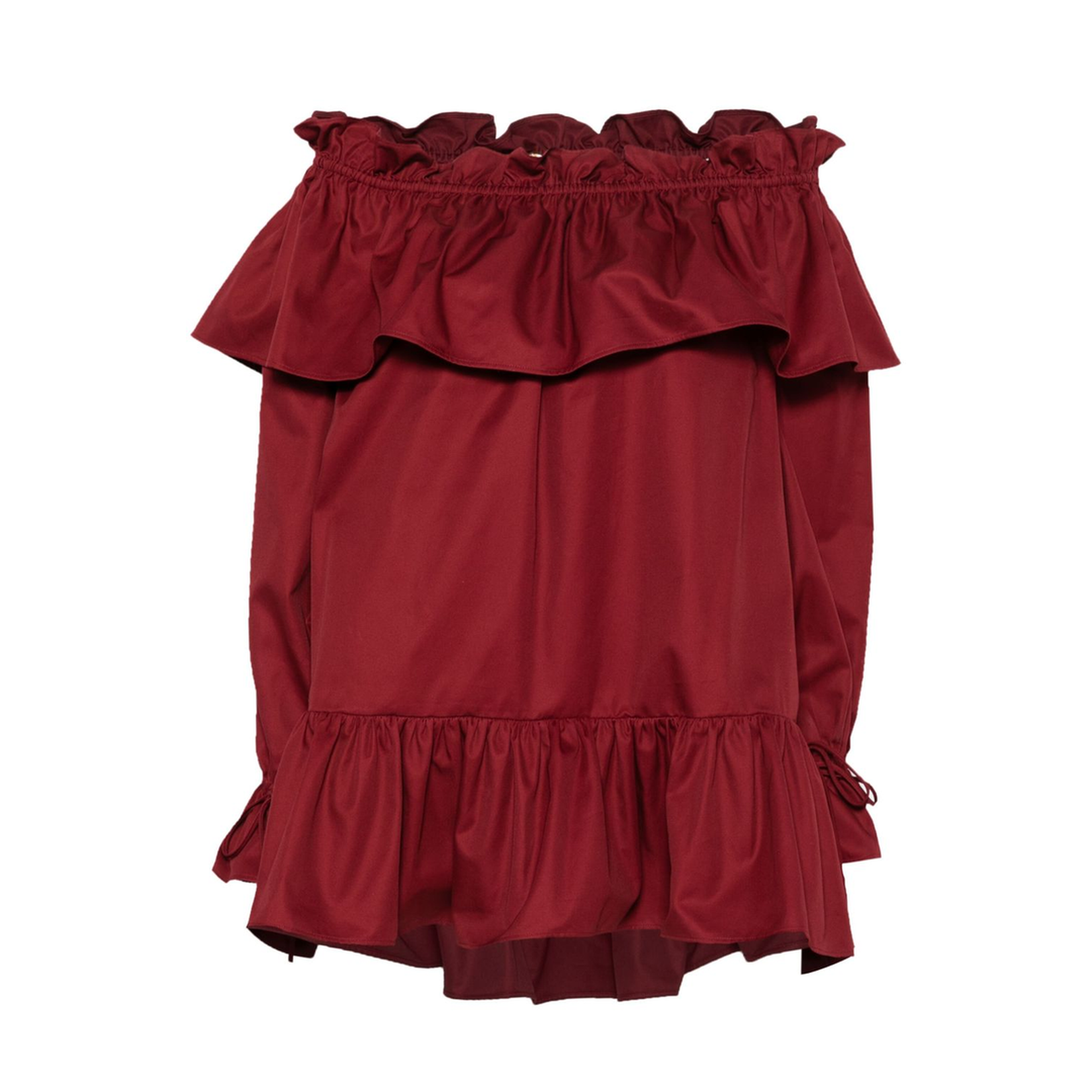 Ruffled Dress in Cotton Twill