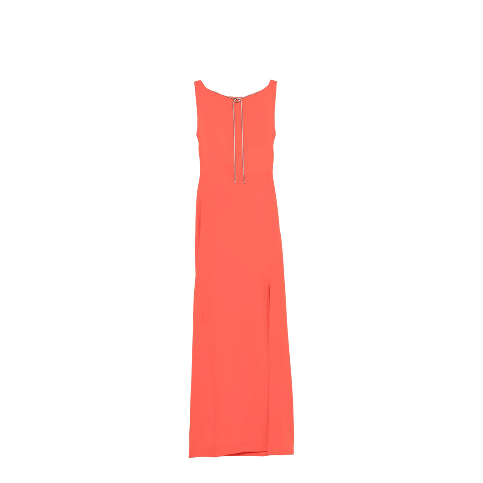 Burnt Orange Open Back Sleeveless Knot Detailing Dress
