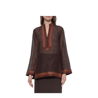 Brown Linen Blouse