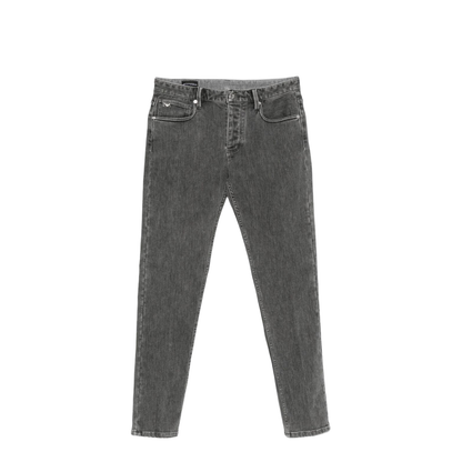 Slim-Fit Stone-Washed Stretch-Denim Jeans