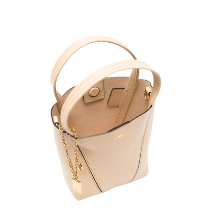 Spin Small Calf Leather Tote - Petal Beige