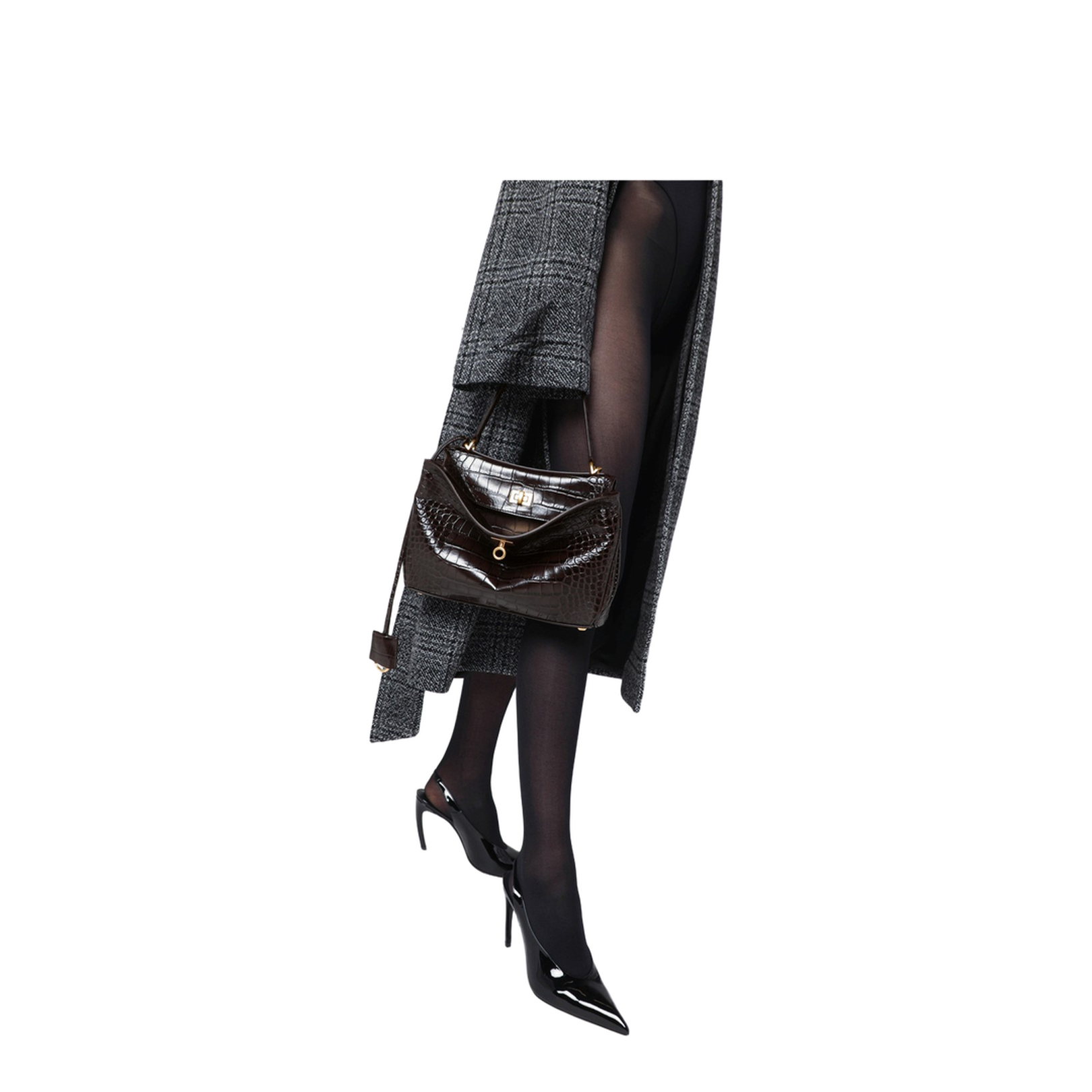 Rodeo Shoulder Bag In Crocodile-print Leather