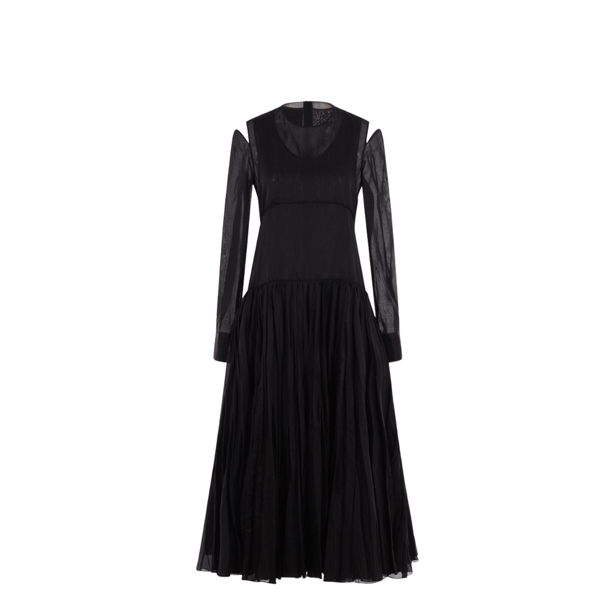 Pleated Skirt Dress Black