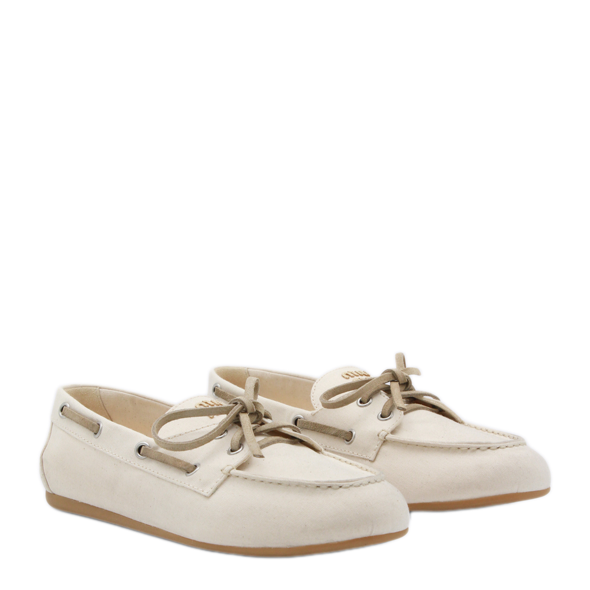 MAYFEYR - Miu Miu - Ivory Canvas Loafers - 5D687EF005BVCF0379