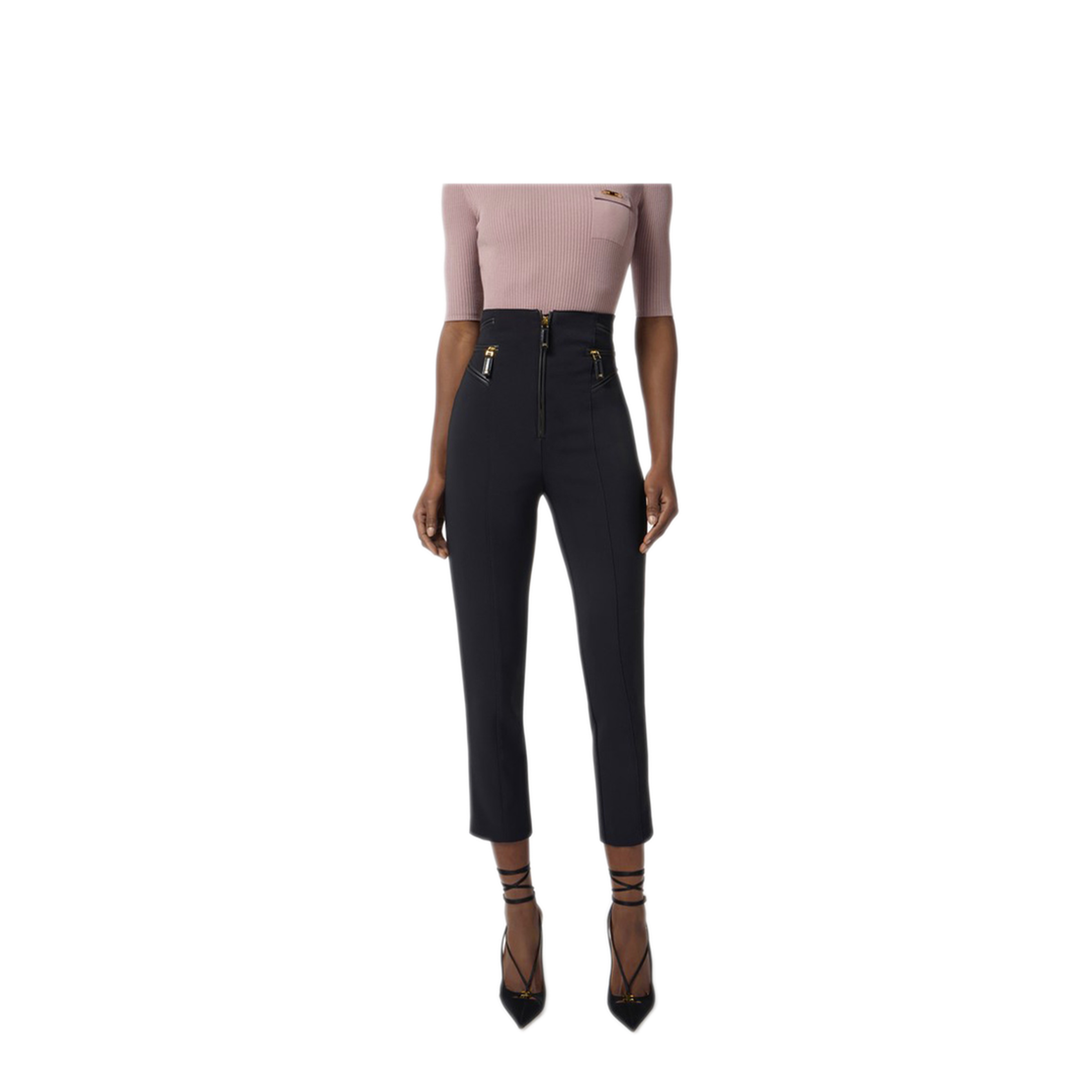 MAYFEYR - Elisabetta Franchi - Black Trousers - PA11956E2110