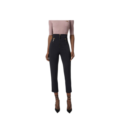 MAYFEYR - Elisabetta Franchi - Black Trousers - PA11956E2110