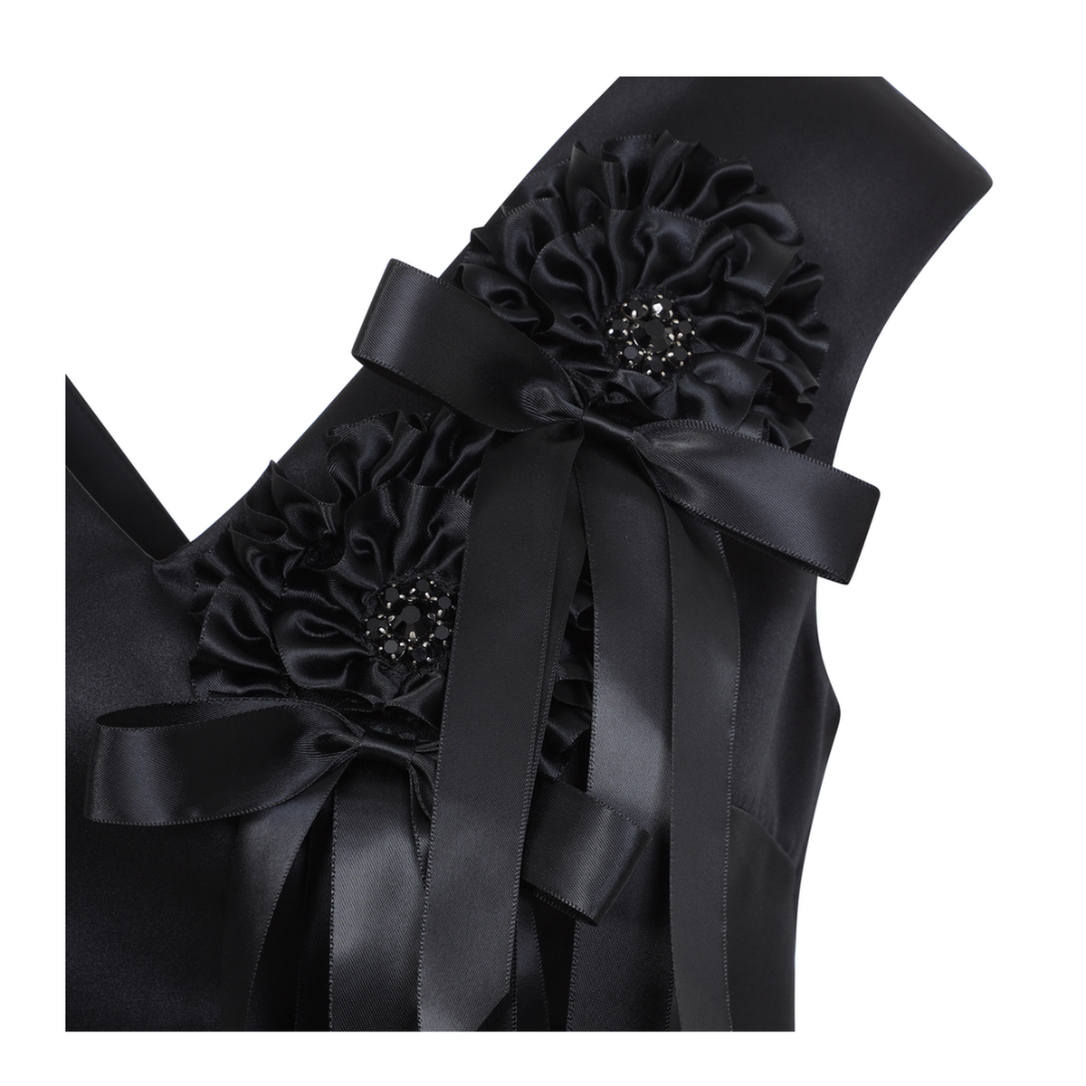 MAYFEYR - Simone Rocha - Ribbon Rosette Portrait Dress - 7498R0262BLACK