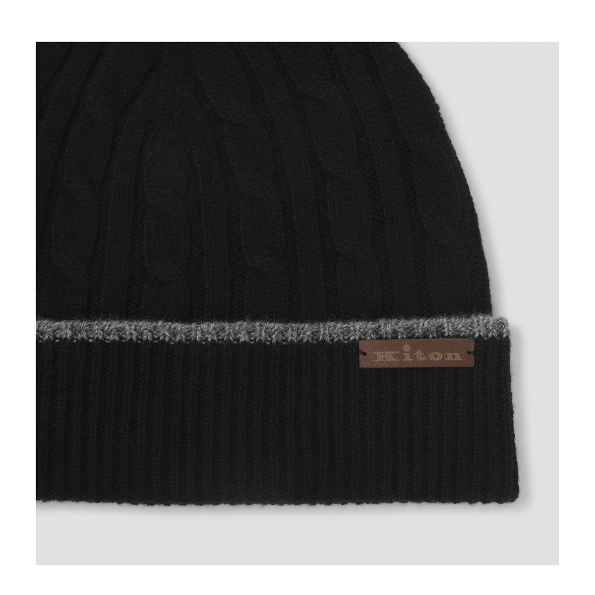 MAYFEYR - Kiton - Cable Knit Beanie - UCPL003K0236L04000NERO