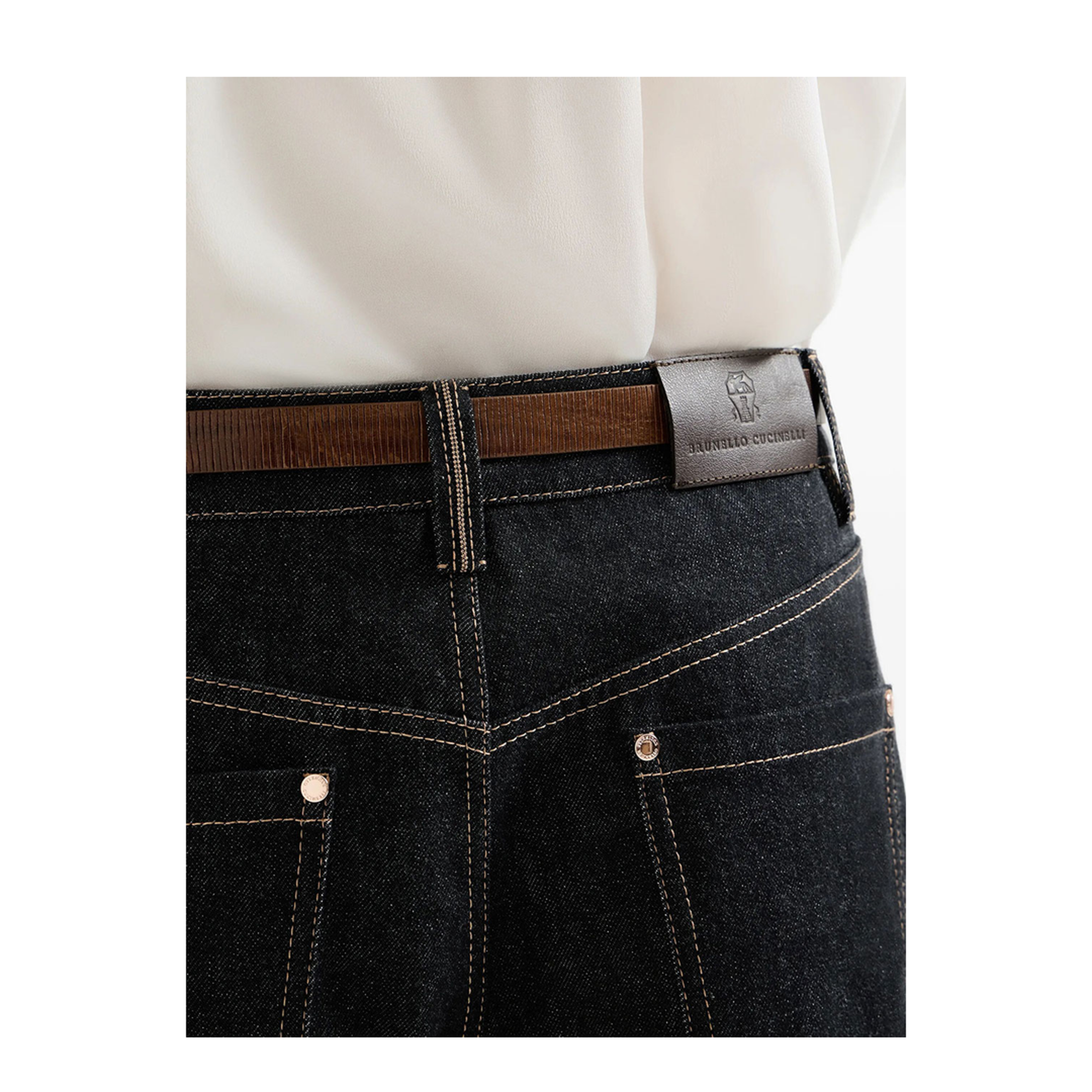 MAYFEYR - Brunello Cucinelli - Loose Barrel Pants In Denim No Fade - ML134P4021C002
