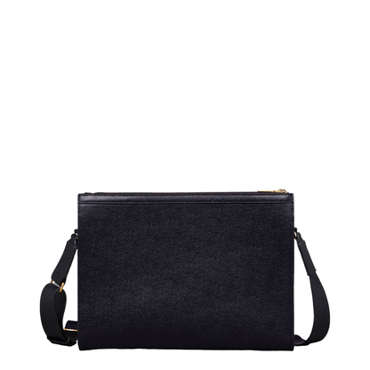 Zipper Closure Bag with Gold Foil Logo and Tri-Color Striped Lining