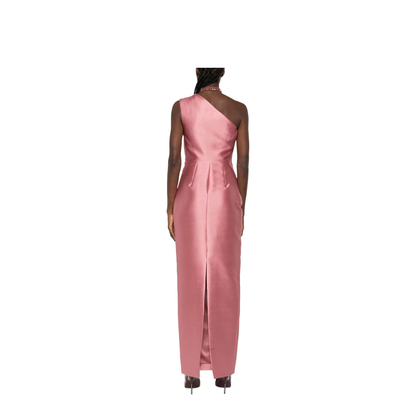 One-Shoulder Neckline Draped Bodice Maxi Dress