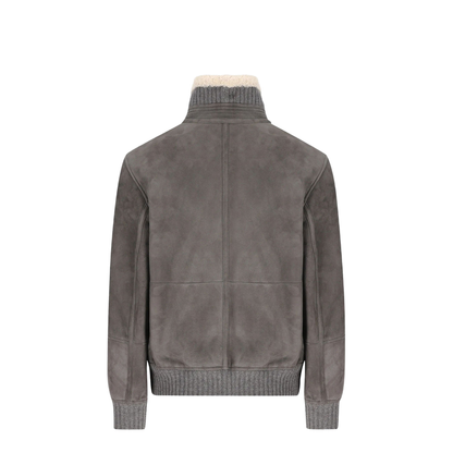 MAYFEYR - Brunello Cucinelli - Shearling Jacket With Zip And High Neck - MPMCU1737