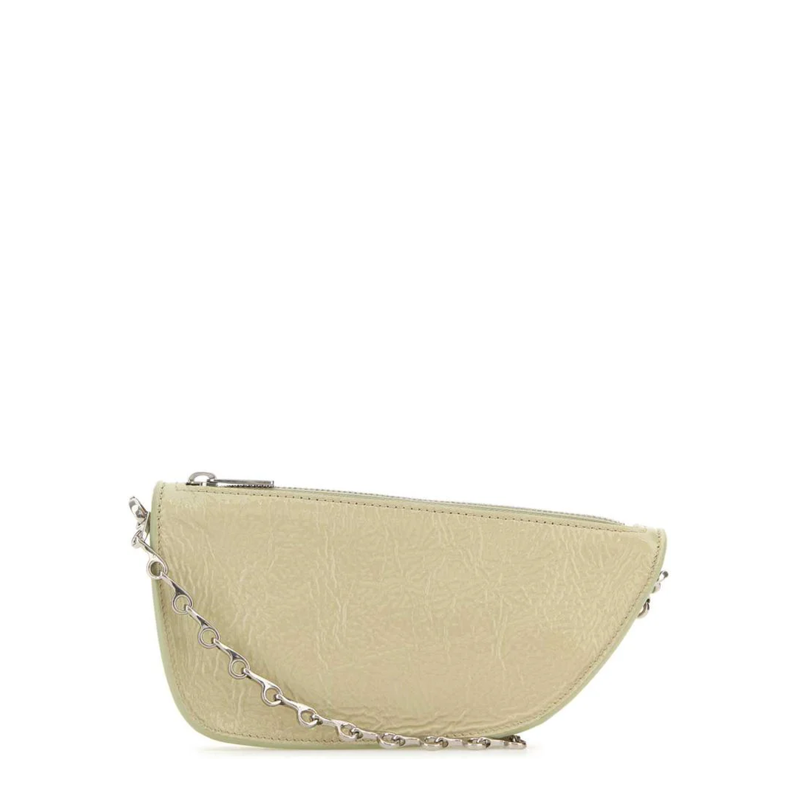 Pastel Green Leather Micro Shield Crossbody Bag
