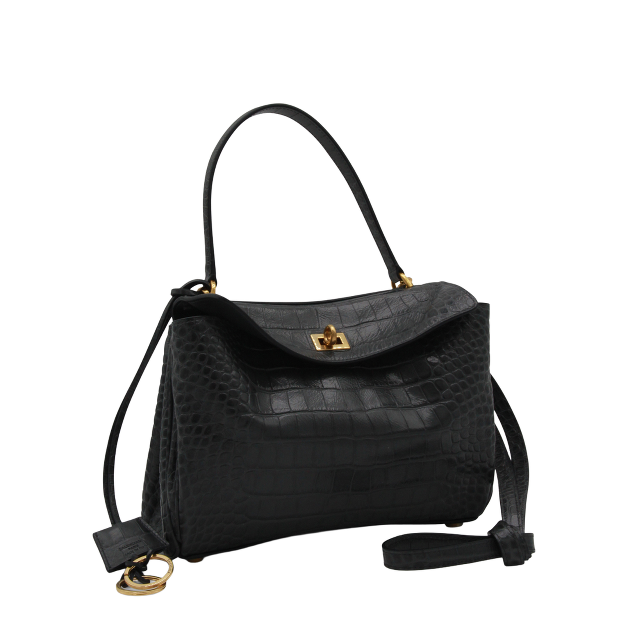 Rodeo Shoulder Bag In Crocodile-print Leather