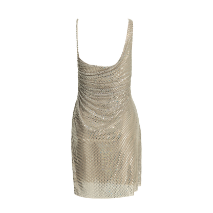 MAYFEYR - Self Portrait - Short Dress With Rhinestones - PF26041SCHCHAMPAGNE
