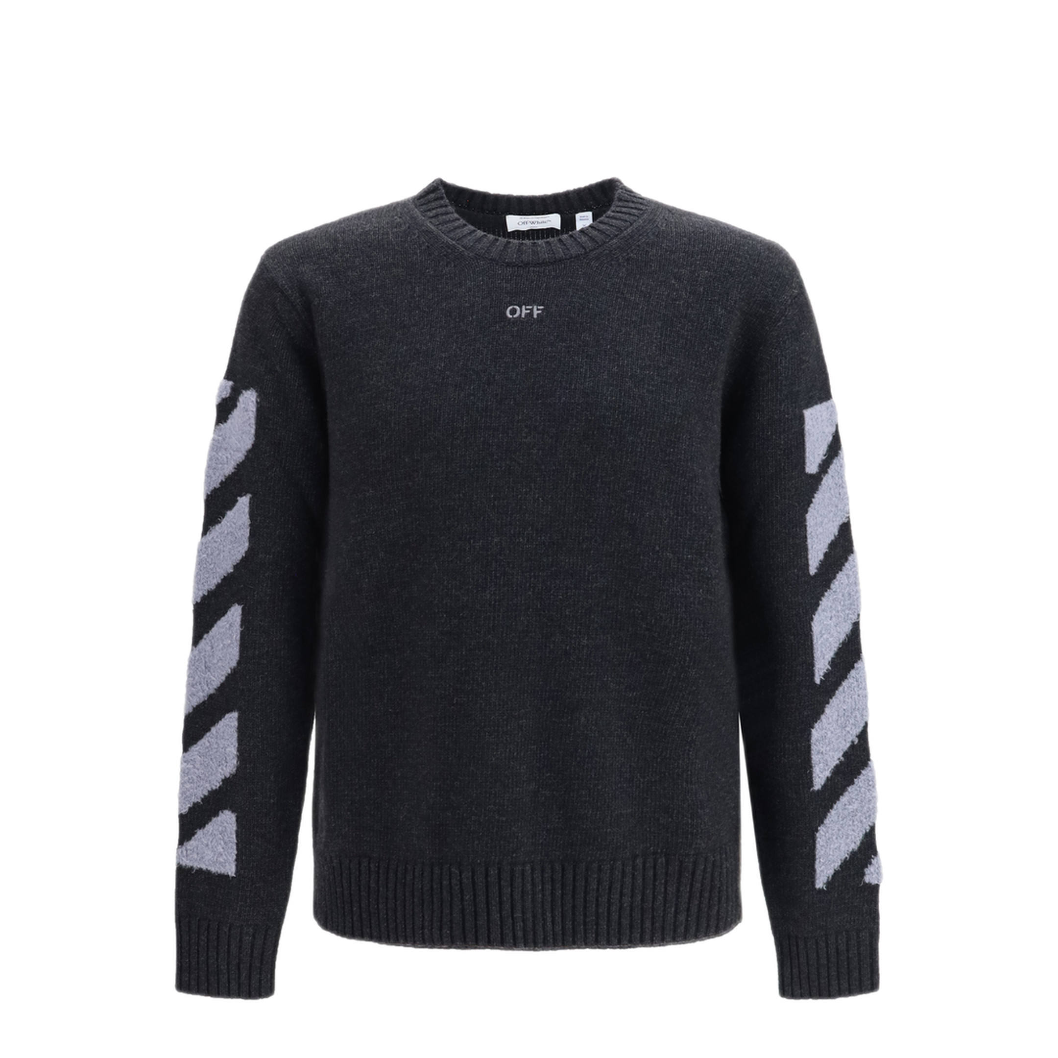 MAYFEYR - Off-White - Diag Fuzzy Crewneck Sweater - OMHE087F26KNI00200