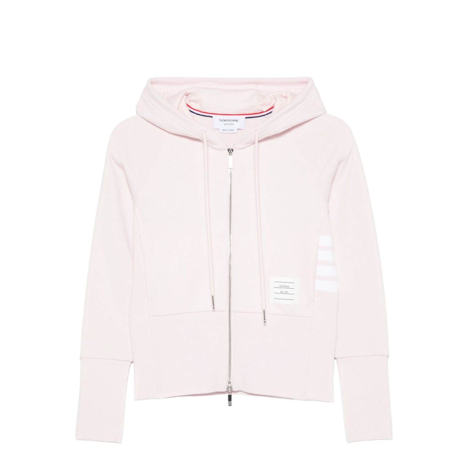 Solid Loopback 4-Bar Zip Up Hoodie