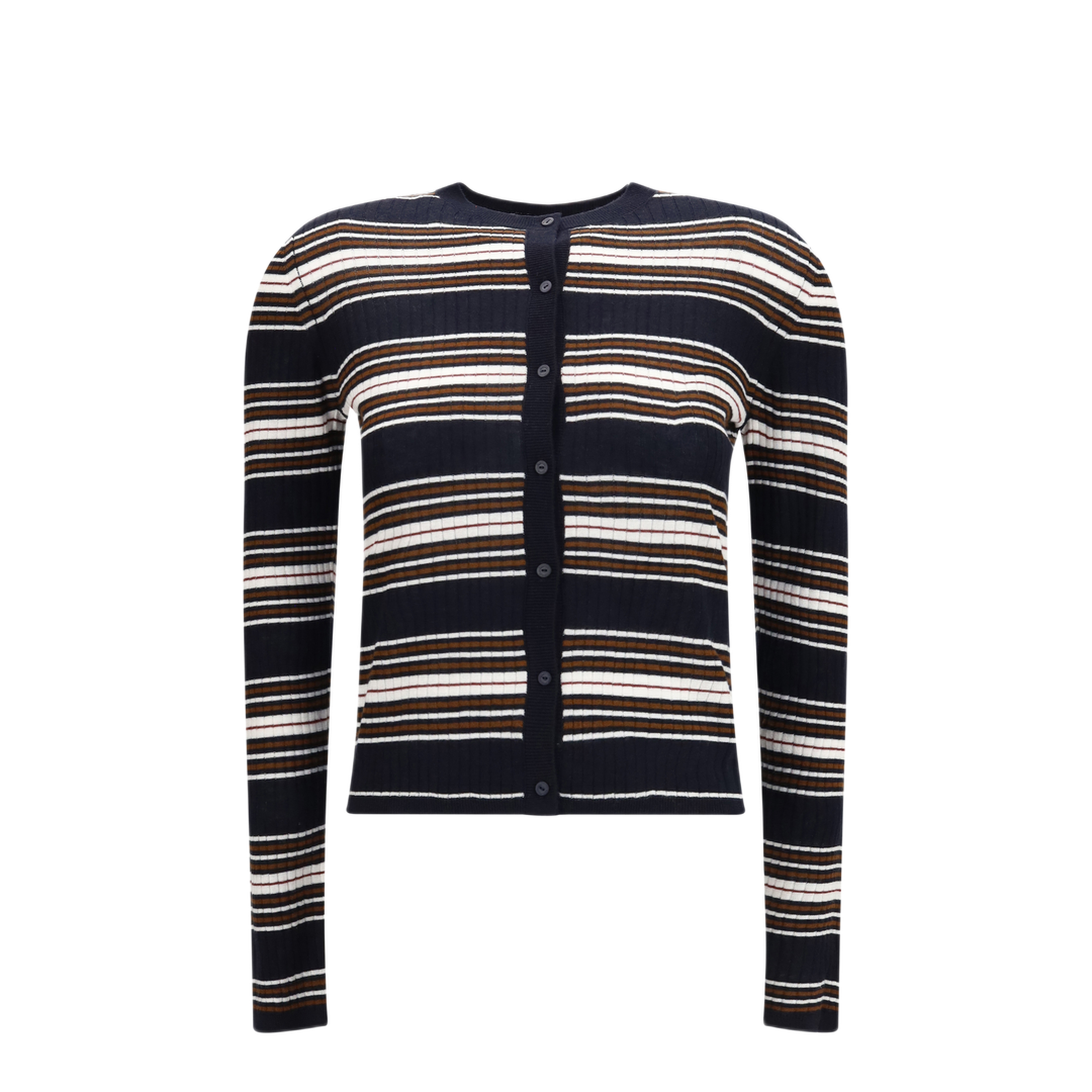 MAYFEYR -  - Striped Silk And Wool Cardigan - 2626346021600001