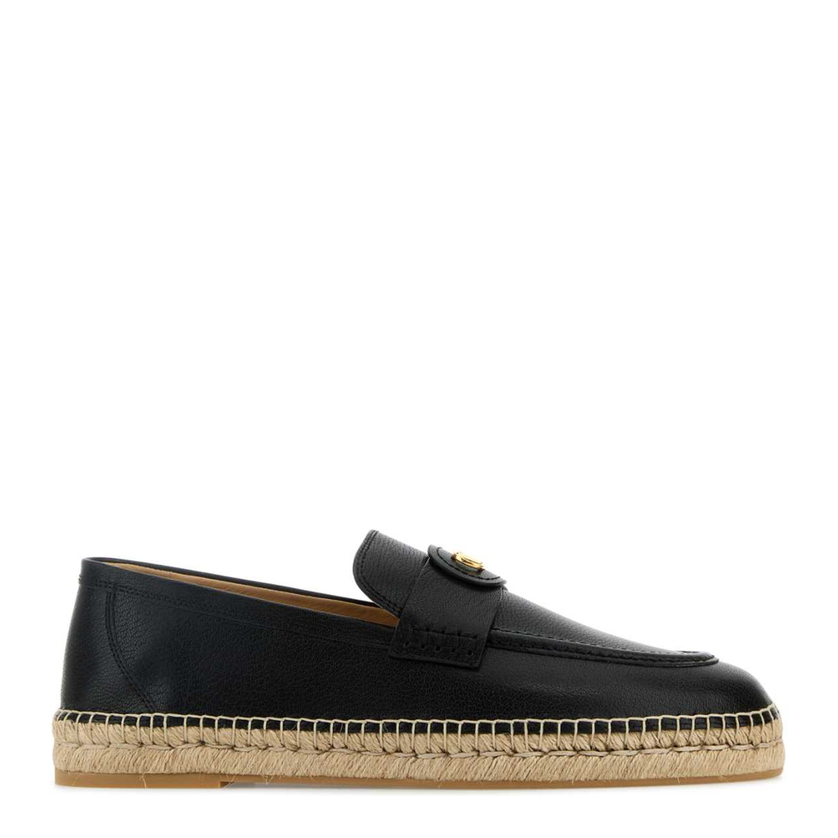 MAYFEYR - Valentino - Black Leather Vlogo Espadrilles - 8Y2S0K00UDX0NO