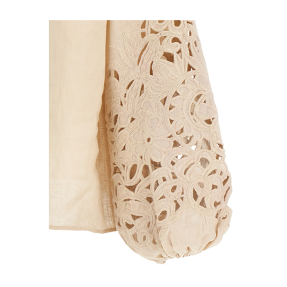 Linen Embroidered Wylie Blouse Cream