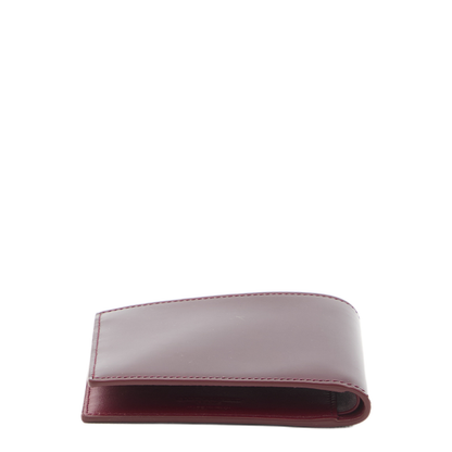 East/West Calfskin leather Wallet - Burgundy