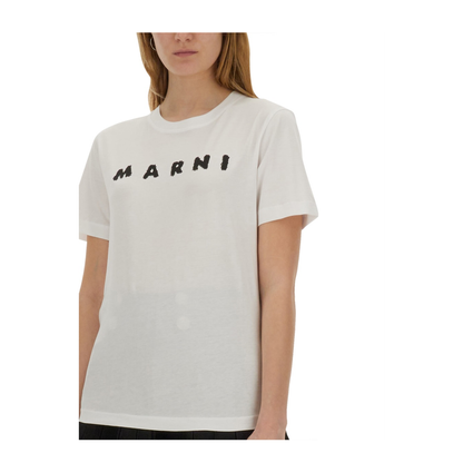 MAYFEYR - Marni - Cotton T-Shirt With Logo - THJE0293P8USCX42SLW01