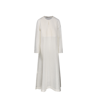 Ivory Linen Blend Caftan