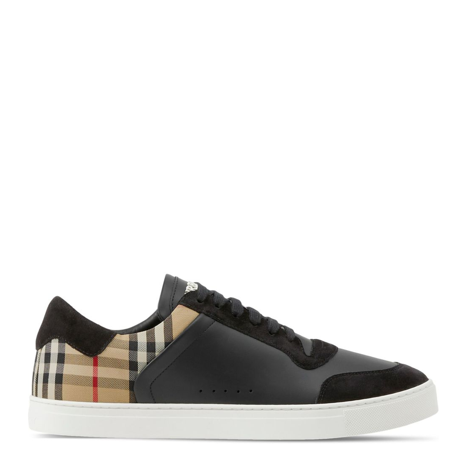 Check and Leather Sneaker