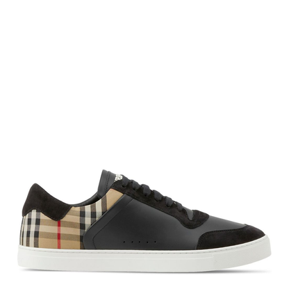 Check and Leather Sneaker