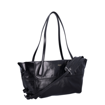 Black Leather Shopper Bag