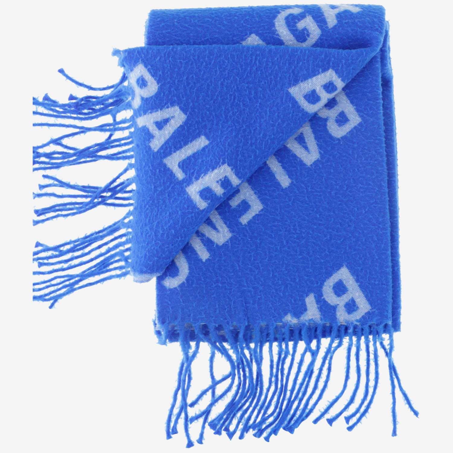 All-over Logo Embroidered Scarf in Blue