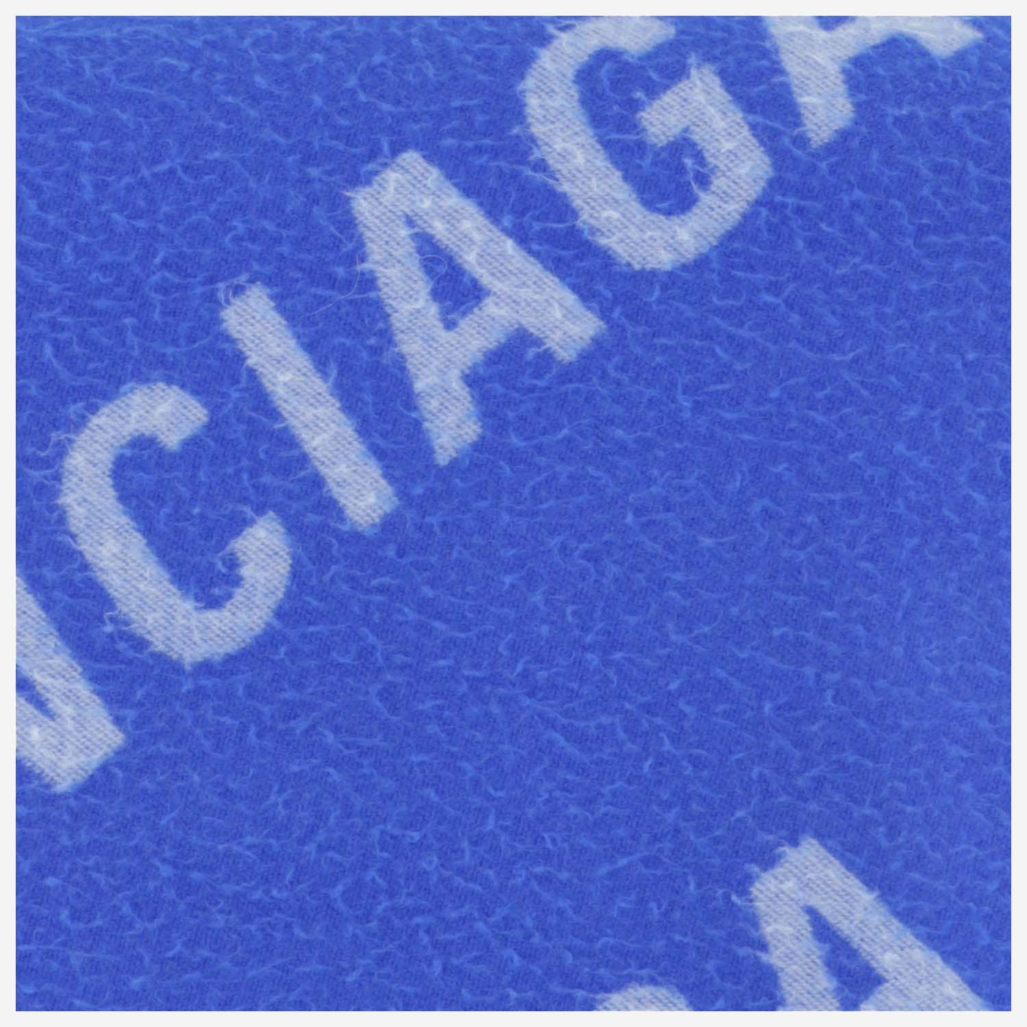 All-over Logo Embroidered Scarf in Blue