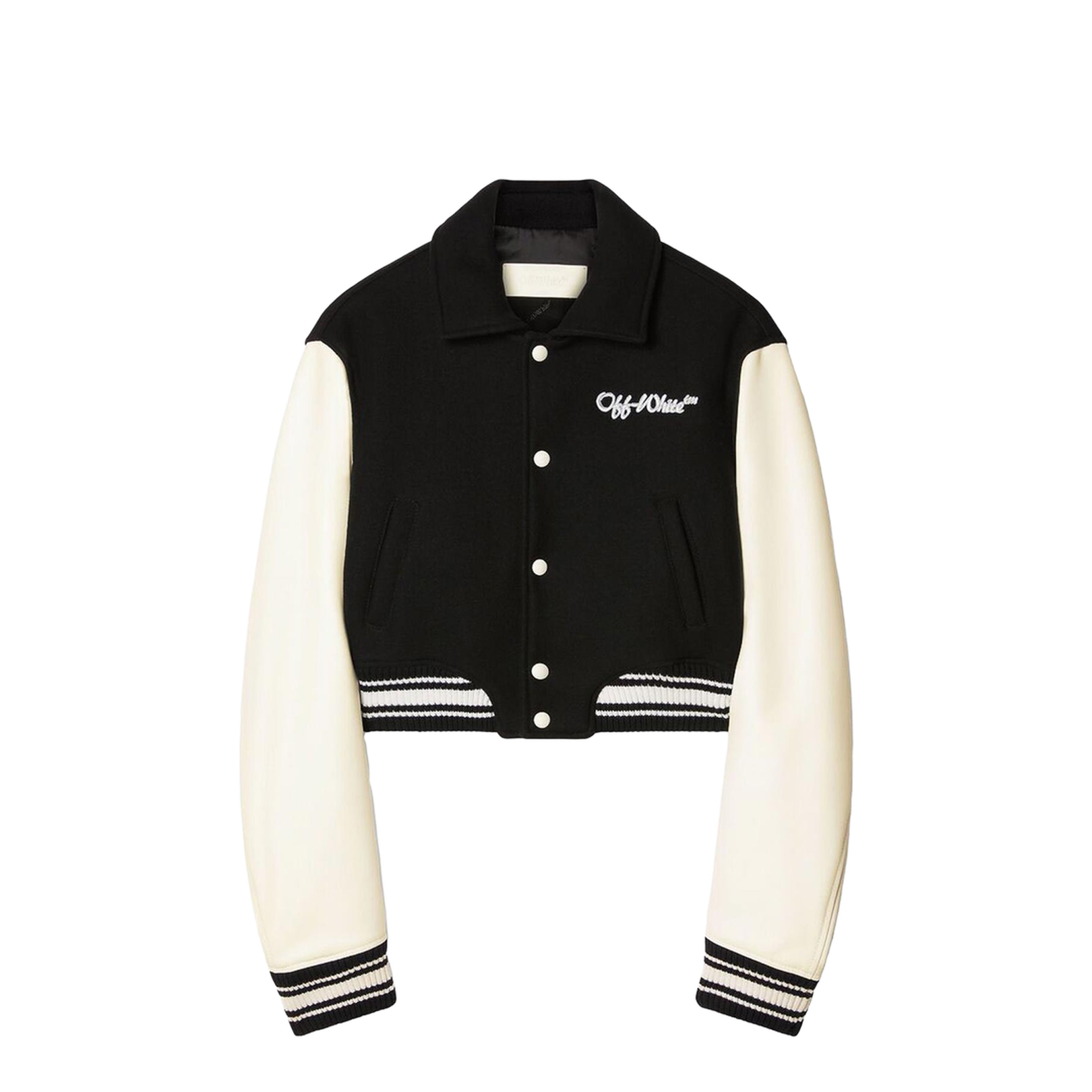 Jacket with leather sleeves