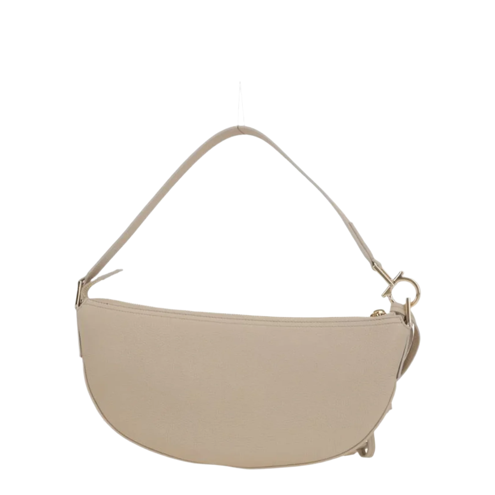Hobo Bag in Beige Grained Leather