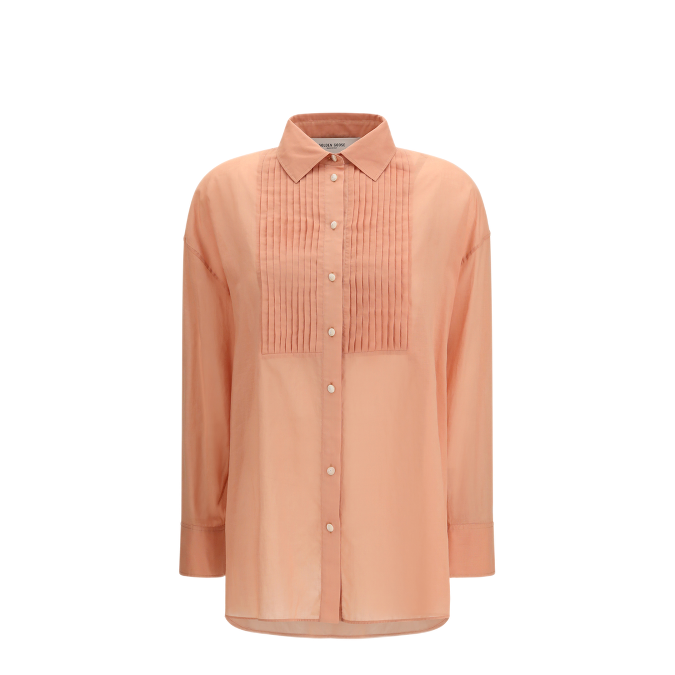 MAYFEYR - Golden Goose - Oversized Shirt In Cotton With Pleated Bib - GWP02662P00233455116