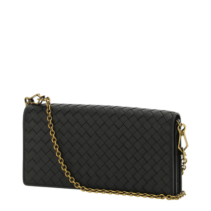 Intrecciato Shoulder Bag Black