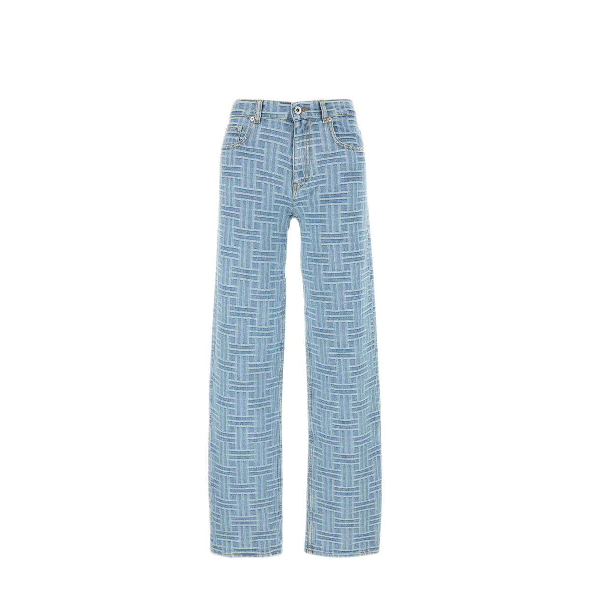 MAYFEYR - Kenzo - Bleached Blue Denim Embroidered Jeans - FF52DP2166J4DB