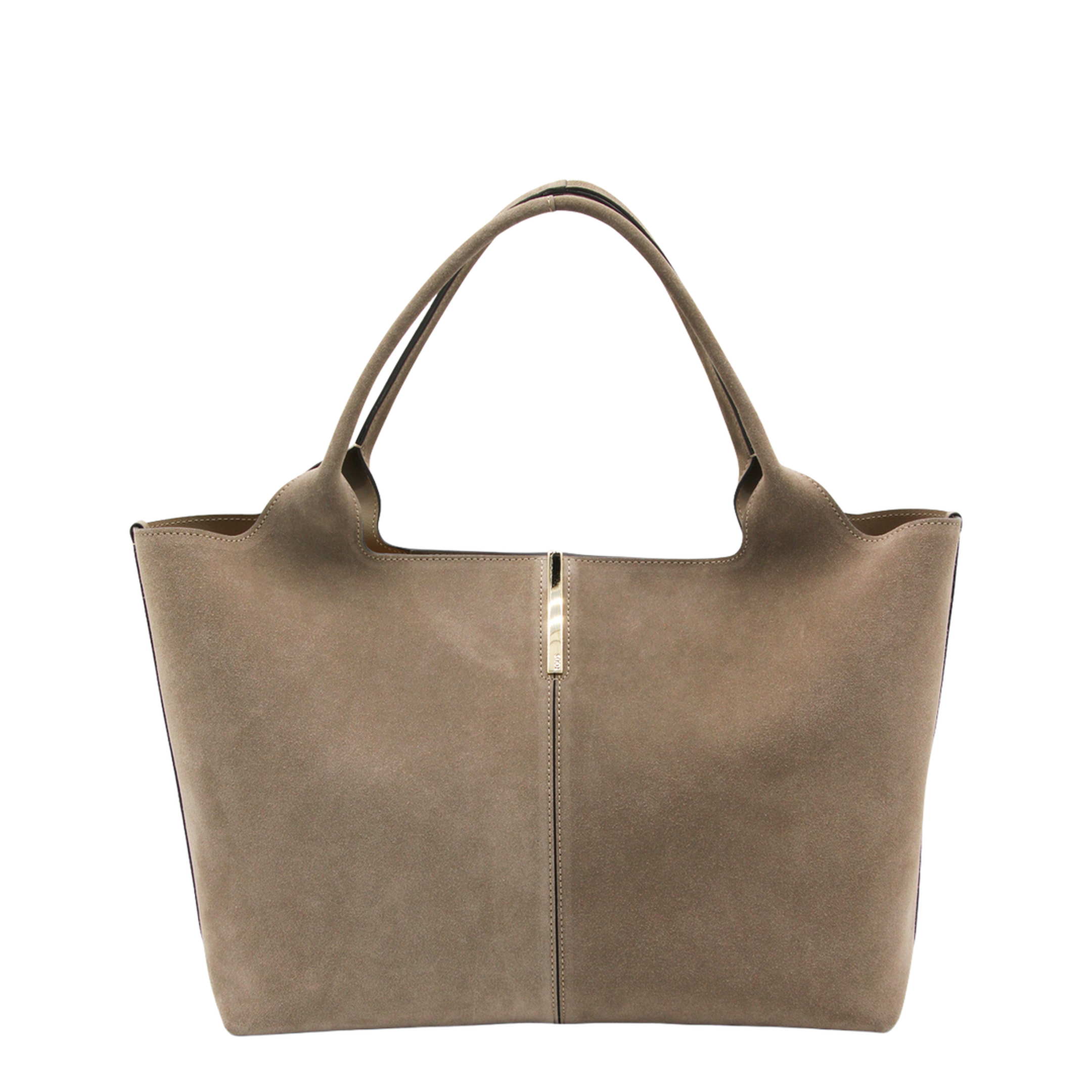 Medium Small Suede Shopping Bag - Beige