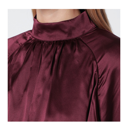 Bordeaux Ruched Silk Top