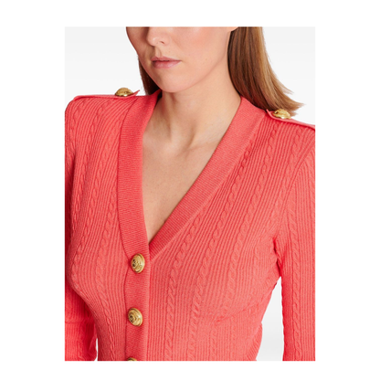 Long-sleeved cable-knit cardigan