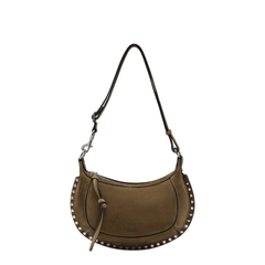 Oskan Moon Suede Calfskin Leather Shoulder Bag - Taupe