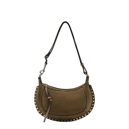MAYFEYR - Isabel Marant - Oskan Moon Shoulder Bag In Taupe Suede - PP0003FAA3C32M50TA