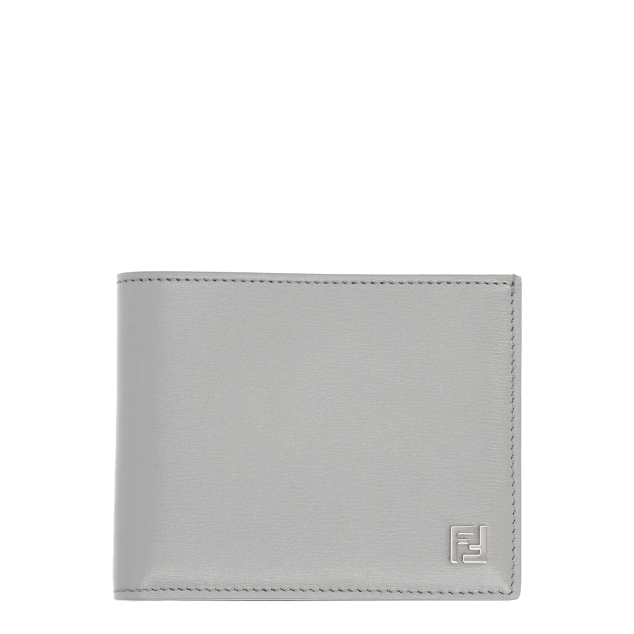Squared FF Wallet Light Gray Calf Leather