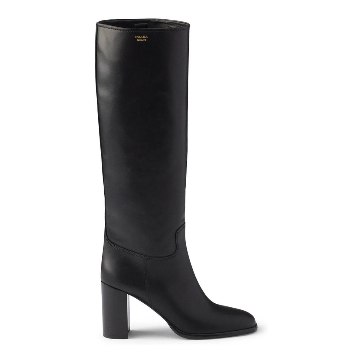 High Leather Boots With Screen Printed Logo