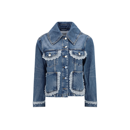 MAYFEYR - Ganni - Rigid Denim Jacket With Lace Details - A1010200569