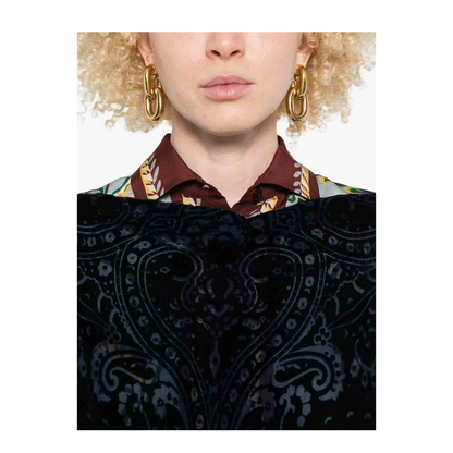 Blue Devoré Silk Cape