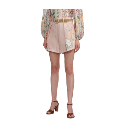 Floral Print Linen Shorts
