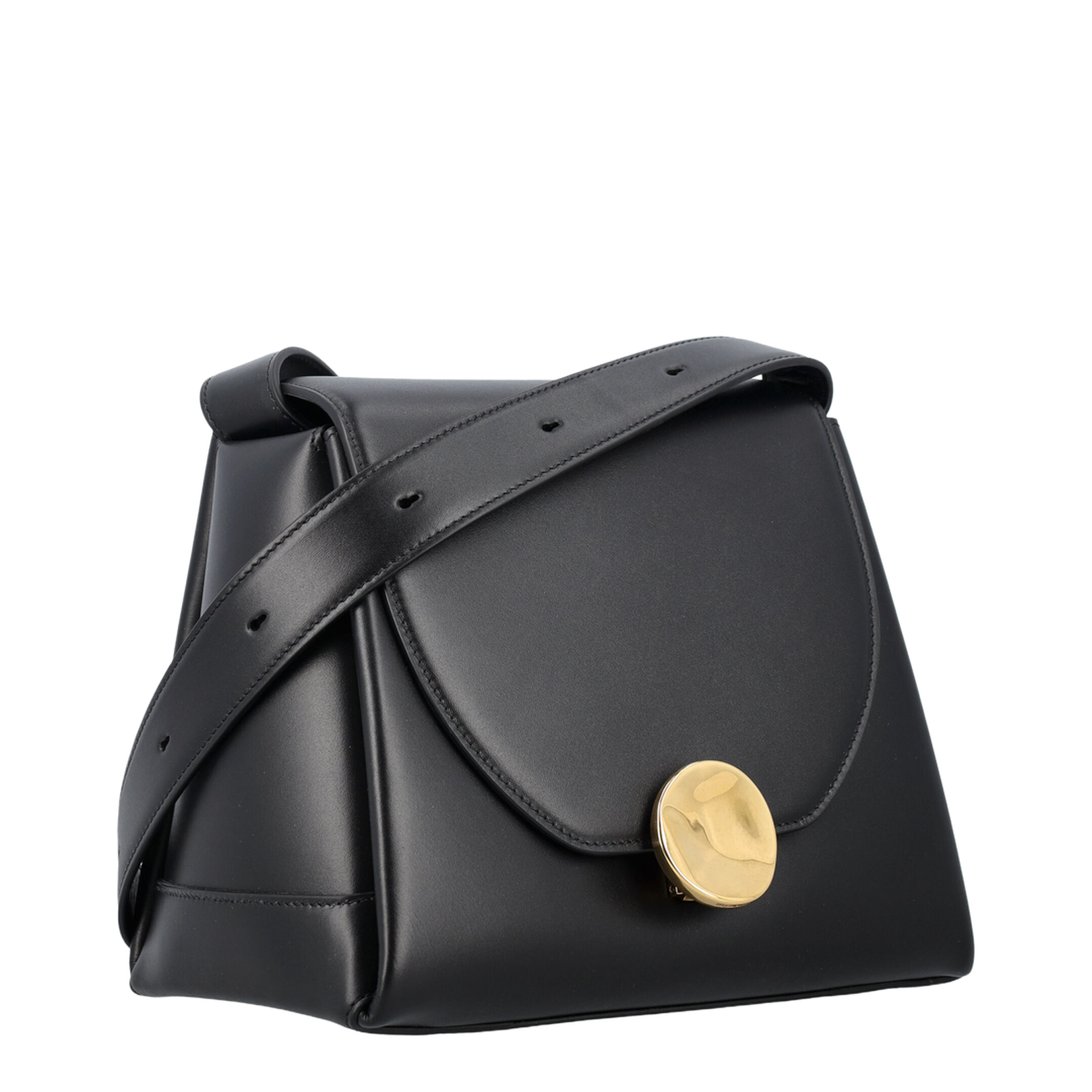 Black Leather Victor Shoulder Bag