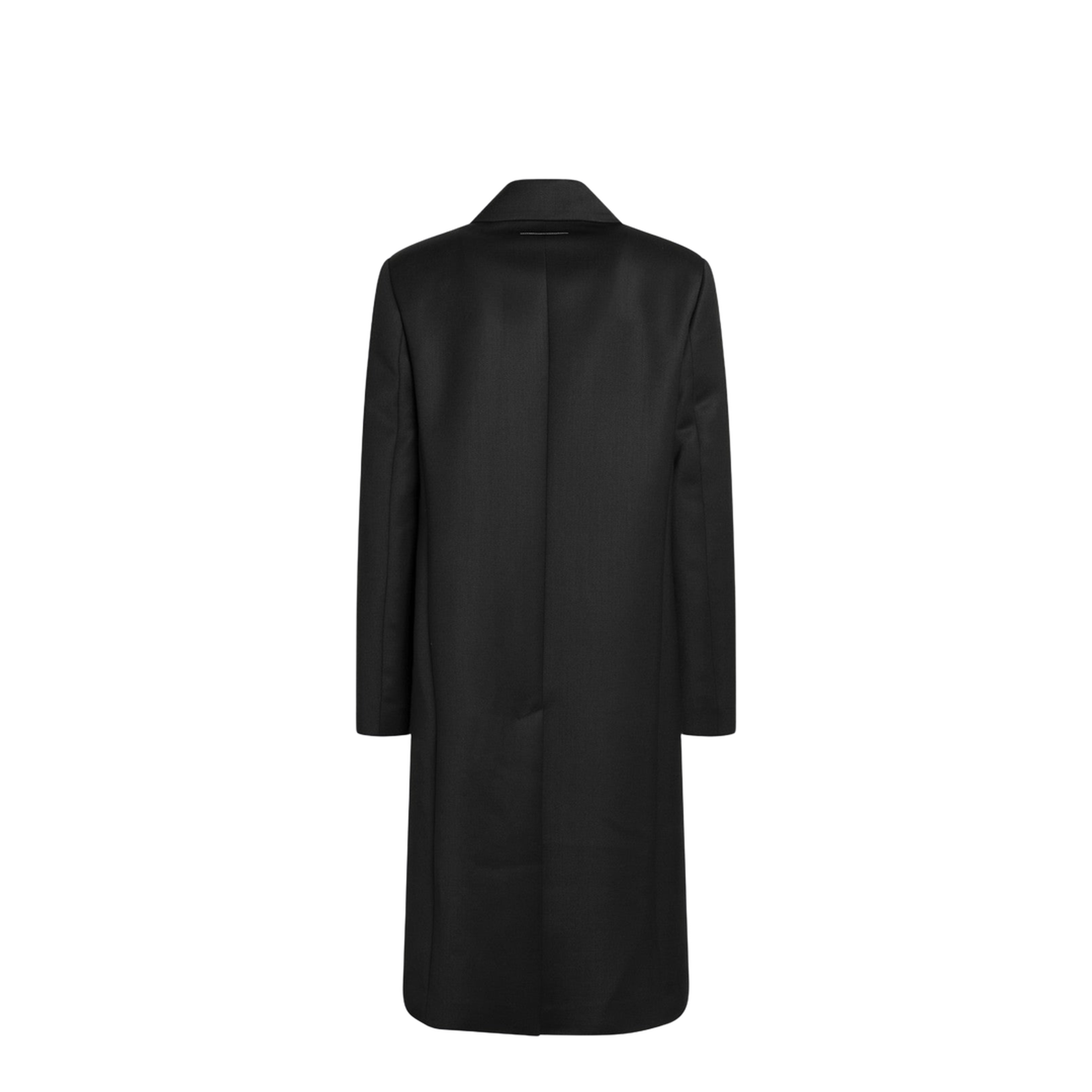 Black wool-blend coat